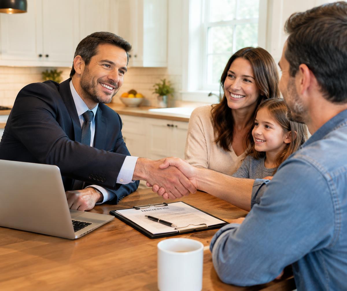 Agent meeting with a family